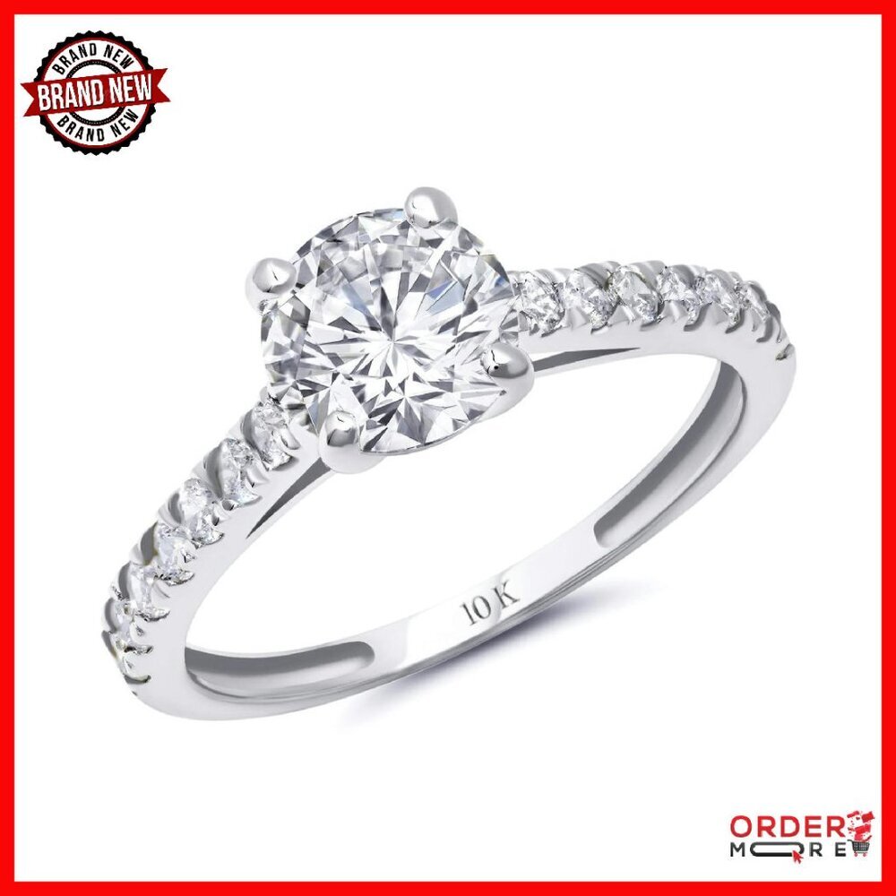 1.2ct Cubic Zirconia Eternity Ring 10k Gold Size 4.5-9